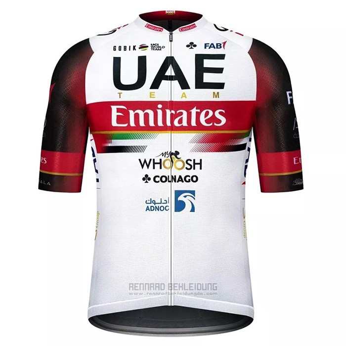 2021 Fahrradbekleidung UAE Shwarz Wei Rot Trikot Kurzarm und Tragerhose - zum Schließen ins Bild klicken